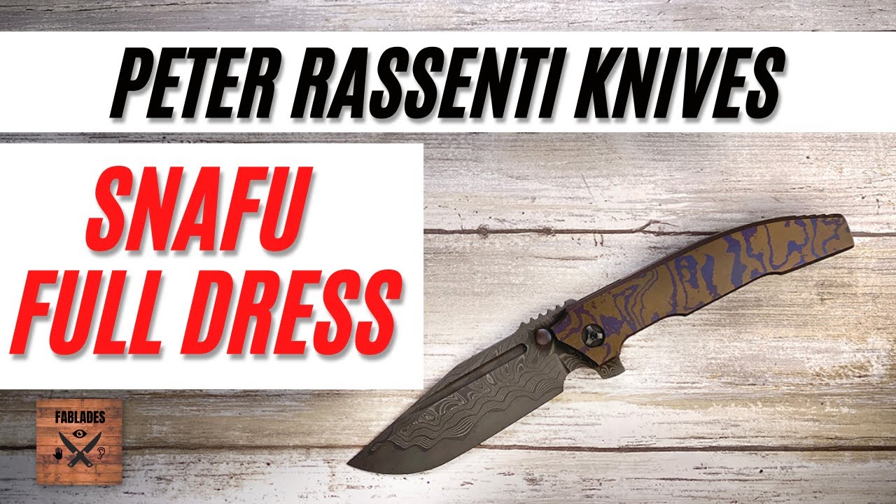 Peter Rassenti Snafu 2.0 Integral Pocketknife, San-Mai Damascus and Mokuti. Fablades Full Review