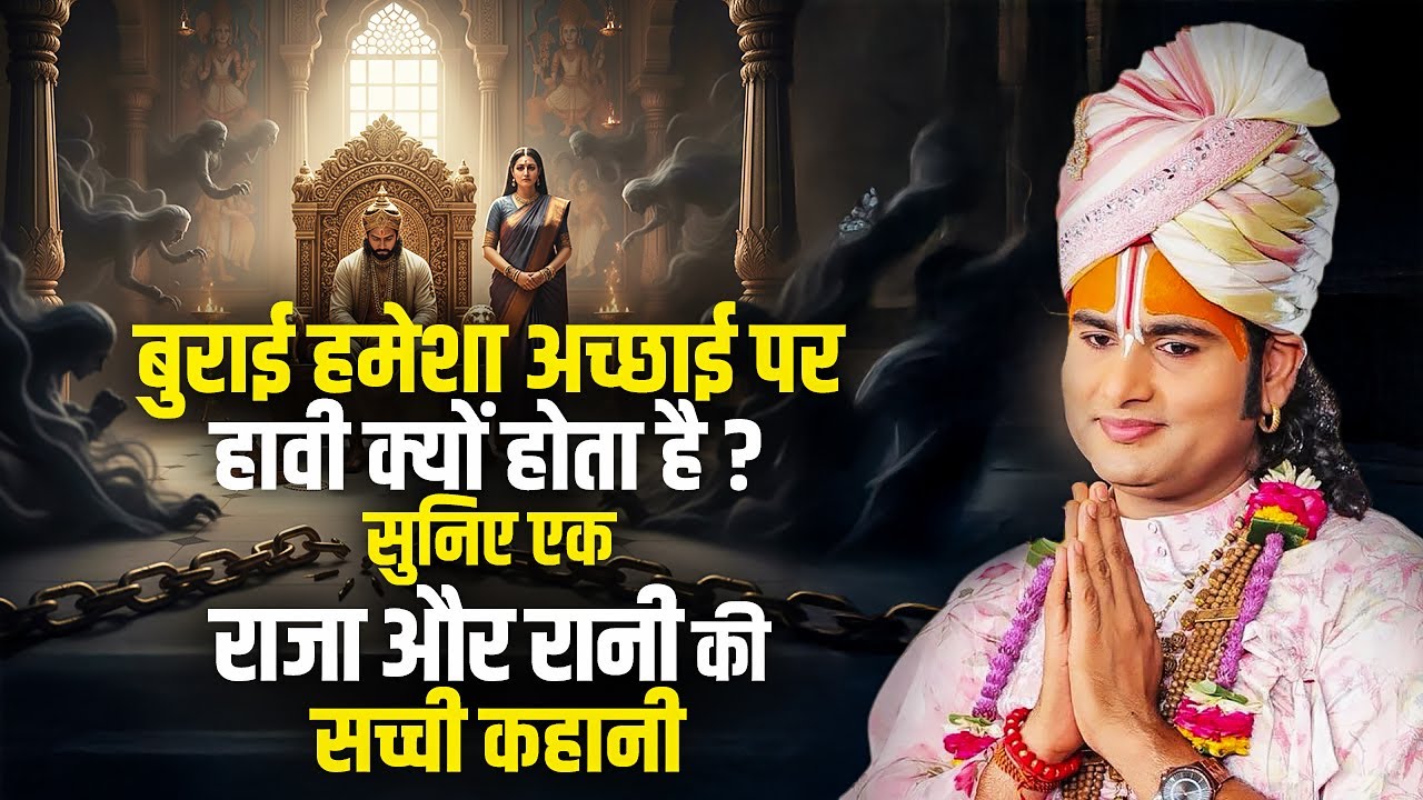 बुराई हमेशा अच्छाई पर हावी क्यों होता है ? सुनिए एक राजा और रानी की सच्ची कहानी |  अनिरुद्धाचार्य जी