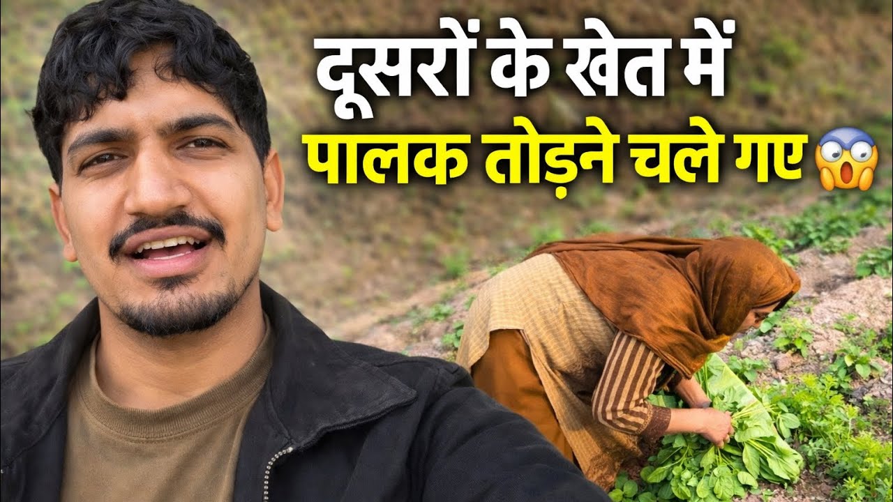 दूसरों के खेत में पालक तोड़ने चले गए 😳 | Village Life Vlog