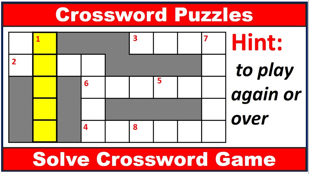 Crossword Puzzles-65🤔 | Can you guess the words using HINT ? Crossword Puzzle game | English Puzzle