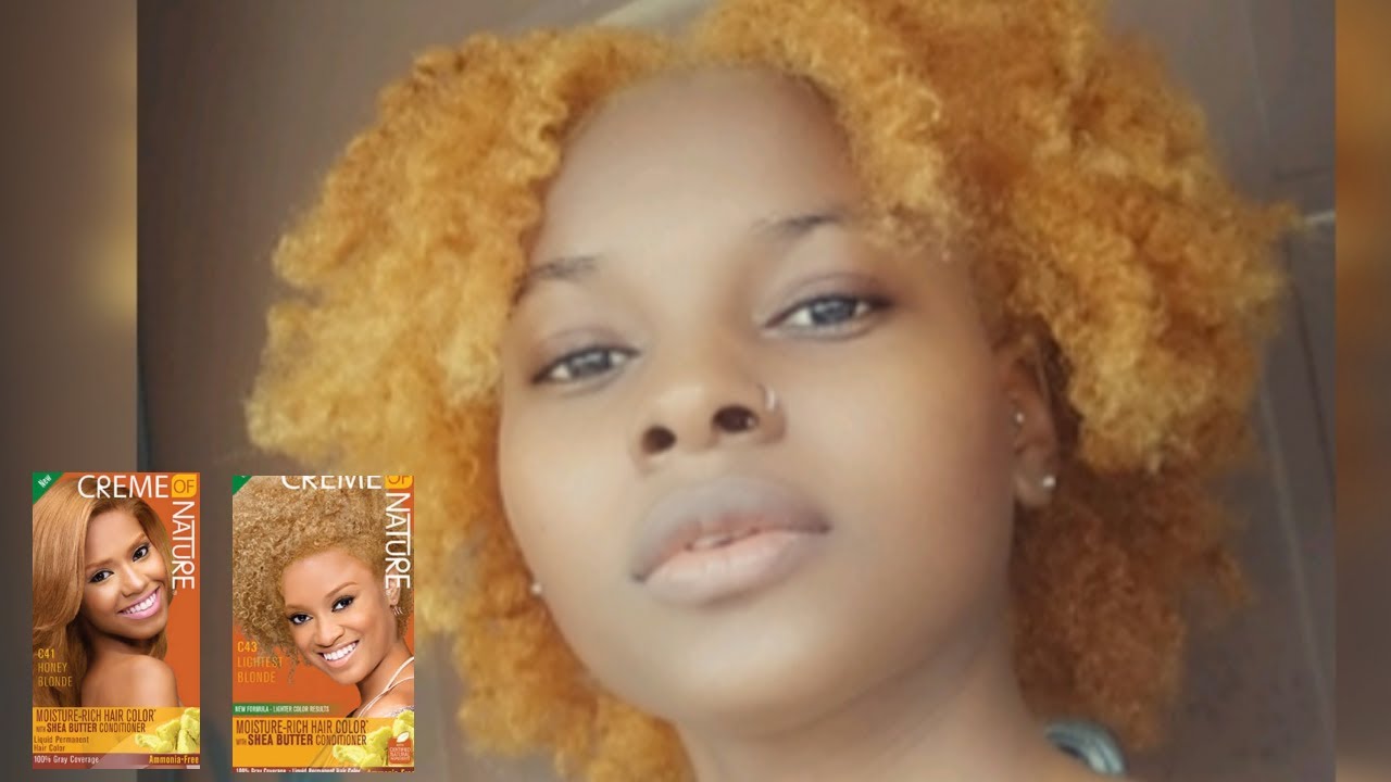 DYING MY NATURAL HAIR GINGER BLONDE | NO BLEACH | CREME OF NATURE | #naturalhair #dyingmyhairblonde