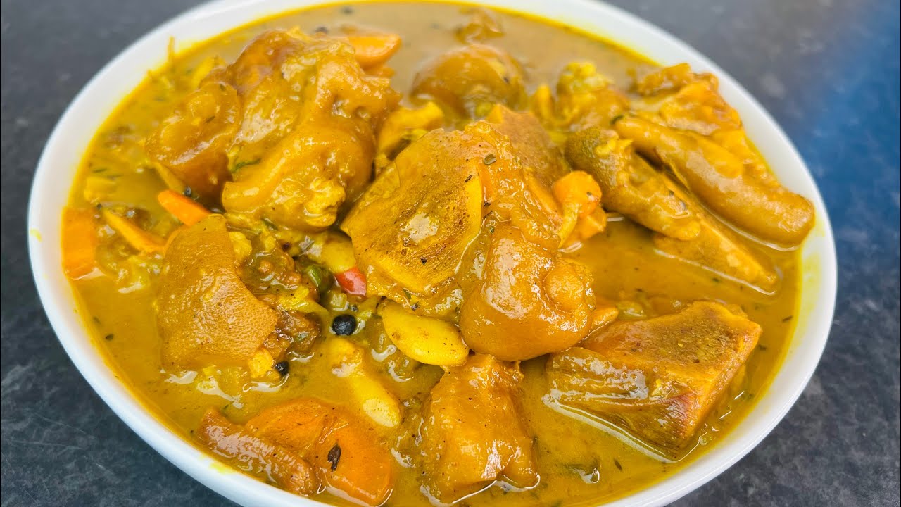 JAMAICAN CURRY COW FOOT step by step / DINNER RECIPE