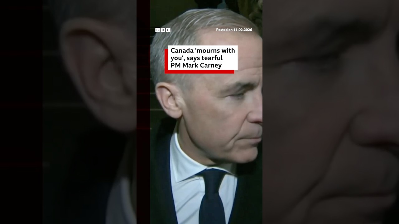 Canada 'mourns with you', says tearful PM Mark Carney. #Canada #TumblerRidge #BBCNews