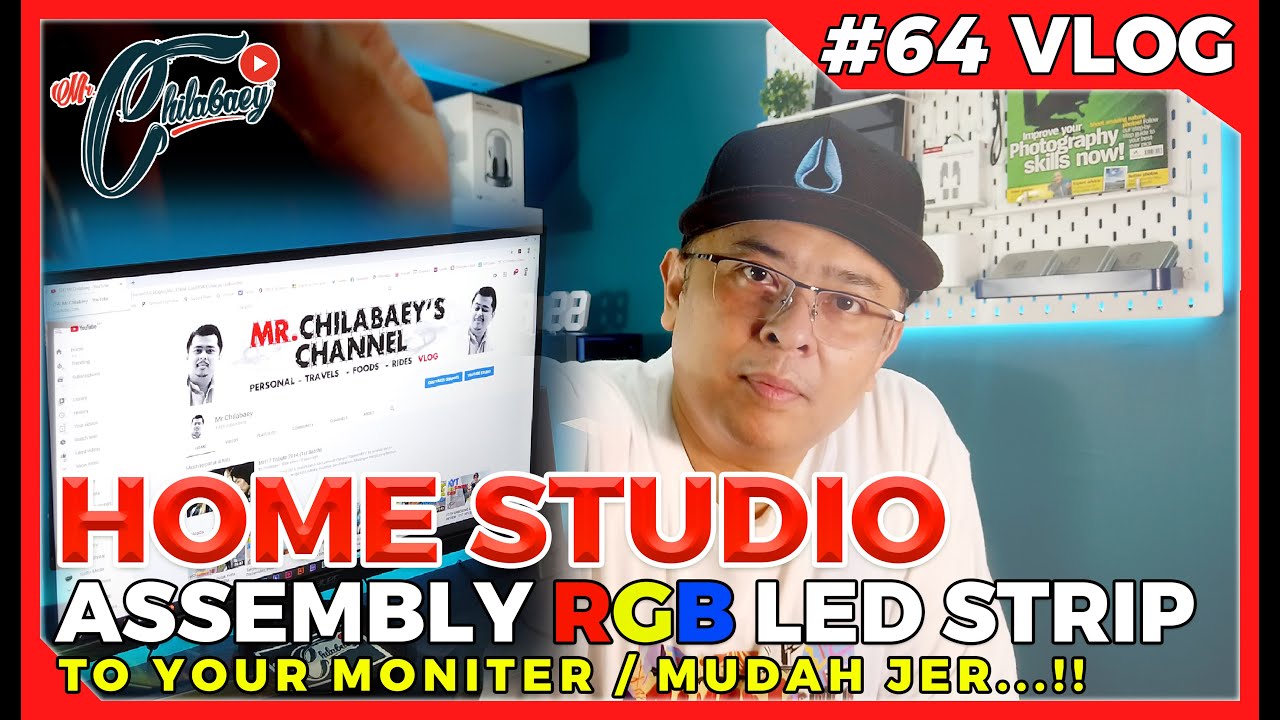 Youtube Home Studio Setup - Assembly RGB LED Strip To Your Monitor / Pasang LED Strip Di Monitor