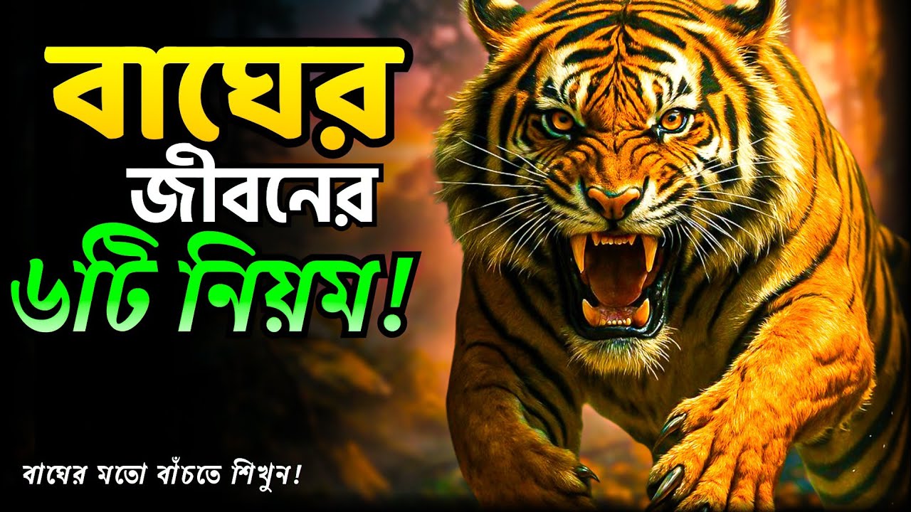 বাঘের জীবনের ৬টি Roule ! 6 Life Lessons!Powerful Bangla Motivation Video by Amader লক্ষ্য 