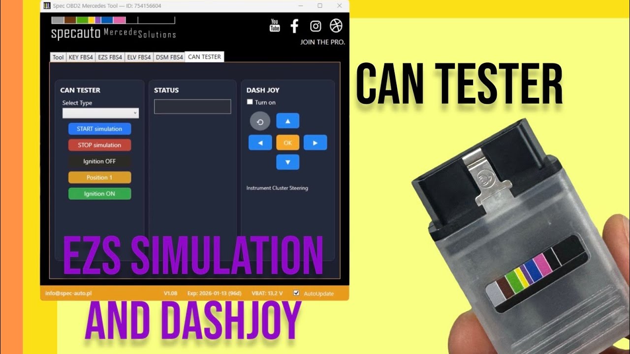 CAN Tester EZS Simulation DashJoy
