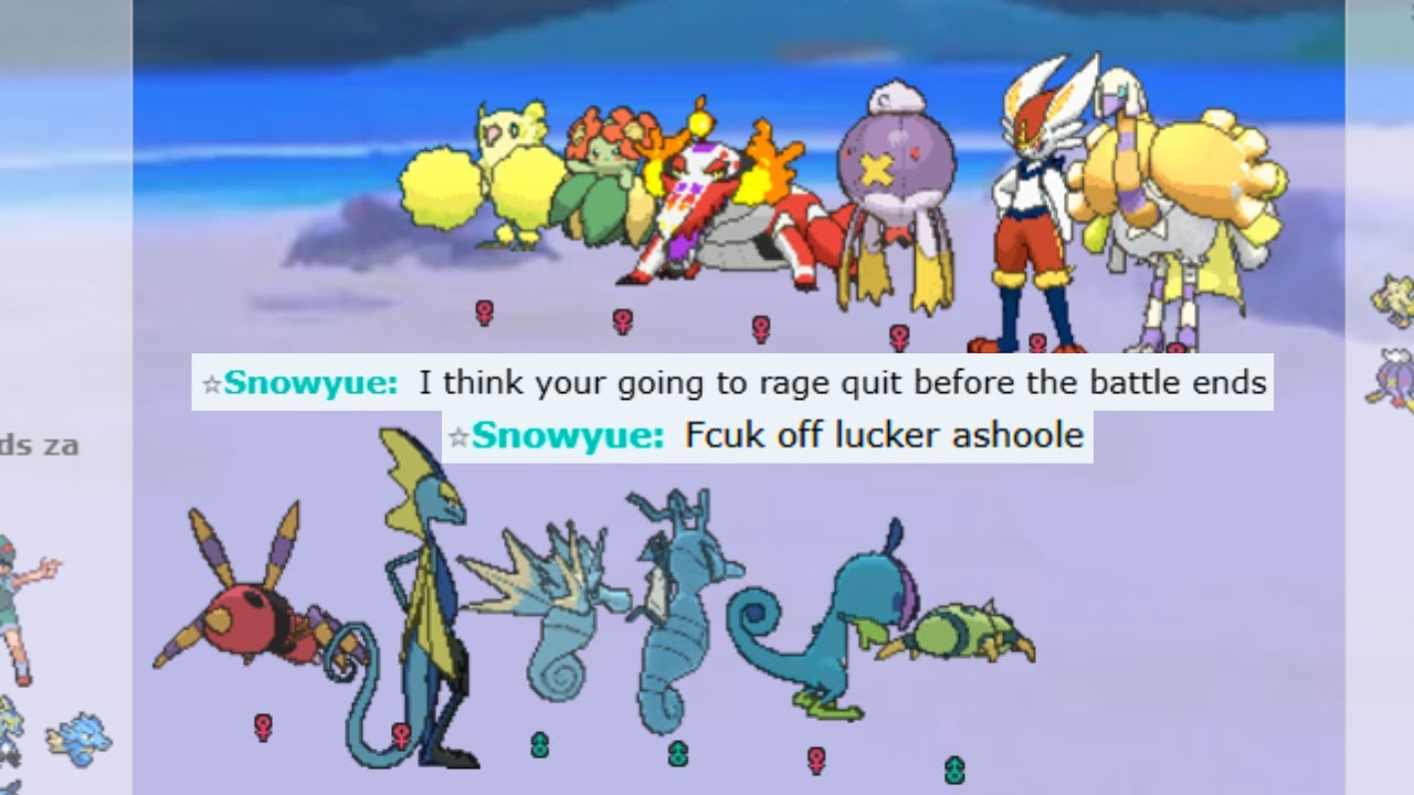 FULL SNIPER ABILITY TEAM DESTROYED THIS NOOB TOXIC SALTY BATON PASS NOOB ON POKEMON SHOWODWN !!