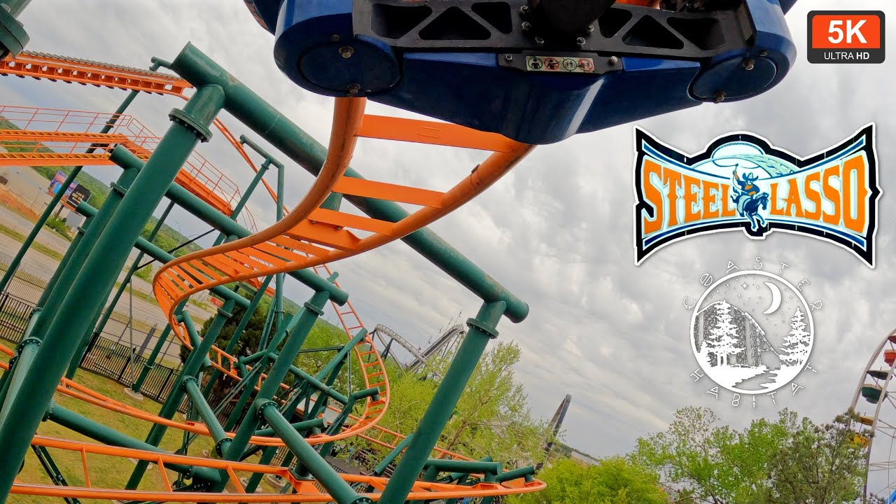 Steel Lasso Front Seat On Ride POV 5K 60FPS | Vekoma Suspended Coaster | Frontier City Oklahoma City