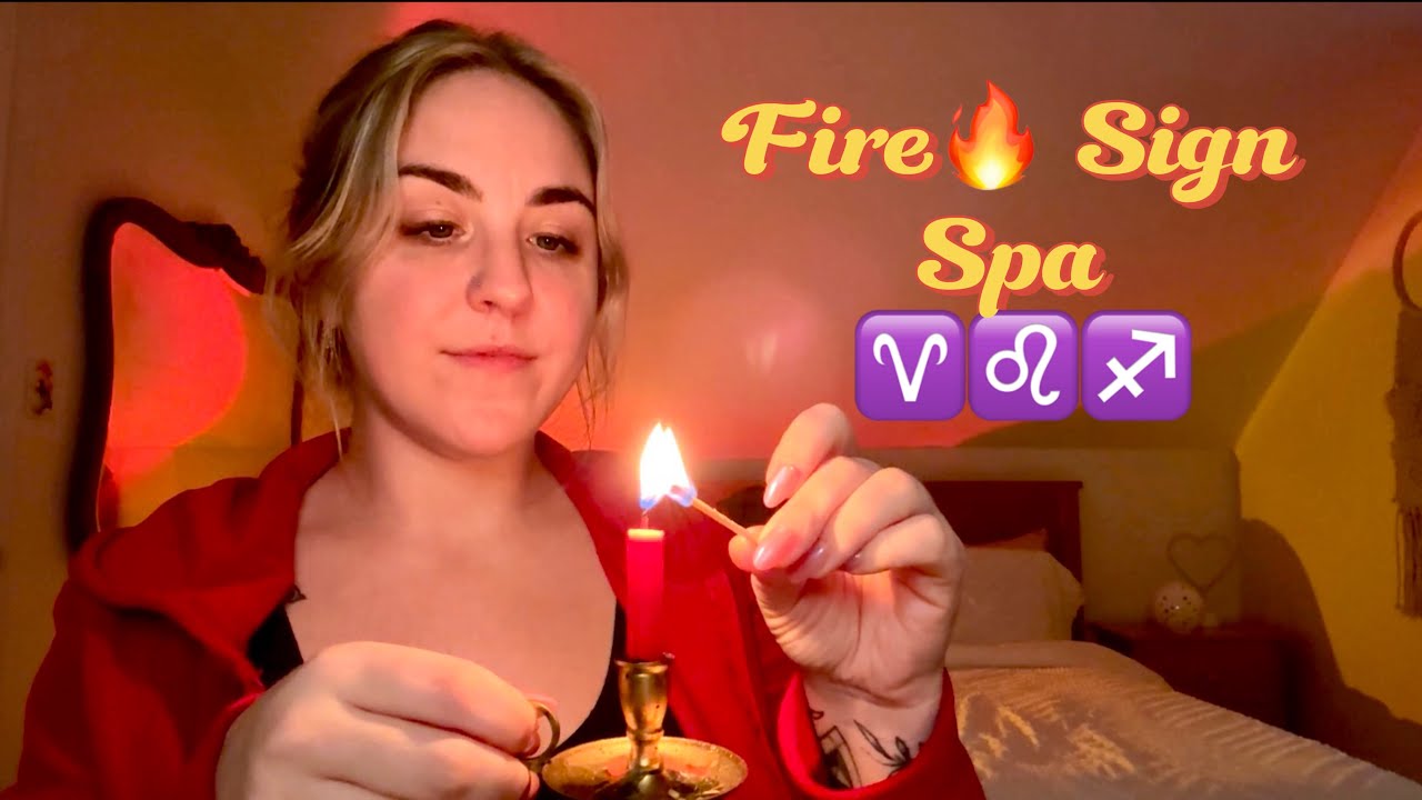 ASMR Fire Sign Spa (Aries Leo Sagittarius) | Whispered Personal Attention Roleplay Spa Triggers 