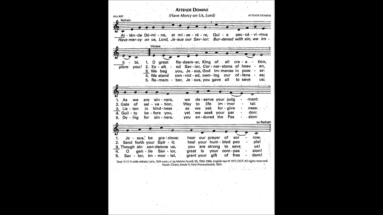 Attende Domine   English (Have Mercy on Us, Lord)