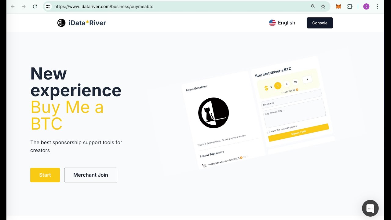 How to publish a sponsored project? Buy Me A BTC on iDataRiver
