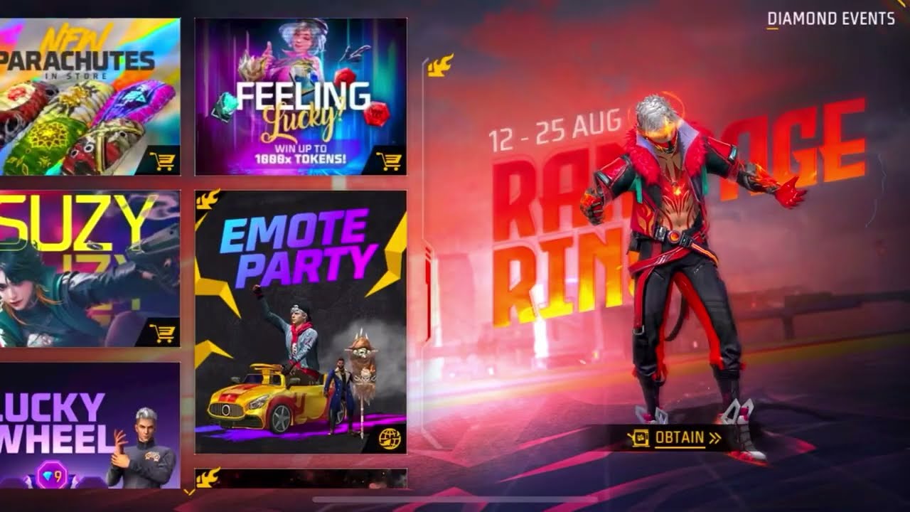 Free fire Rampage Ring Top 10 Bundle Combination ♥️ Mars Warclasher Bundle Top 10 combination