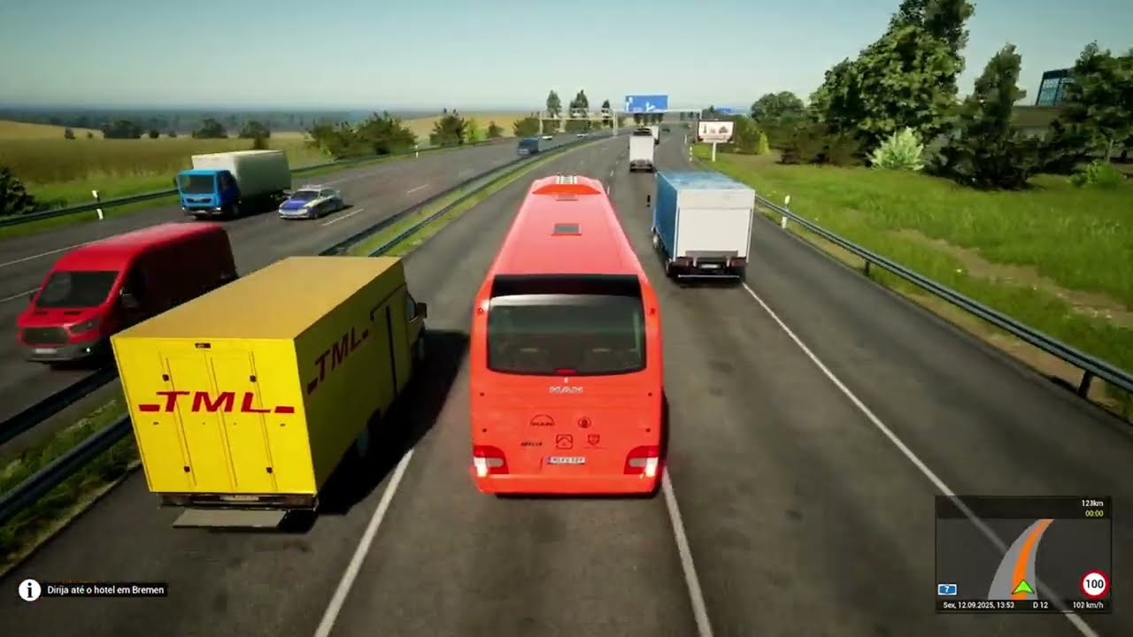 Fernbus Simulator  Football Team Bus Chegando em Bremen [4K60]