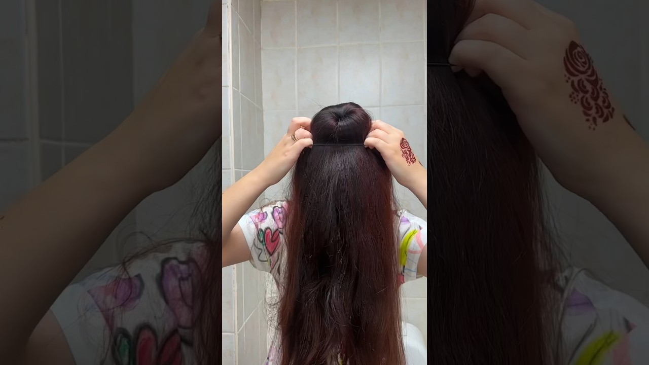 How to make a sock bun sock for a hair bun #hairbun #hairbunstyle #tutorial #hairtok
