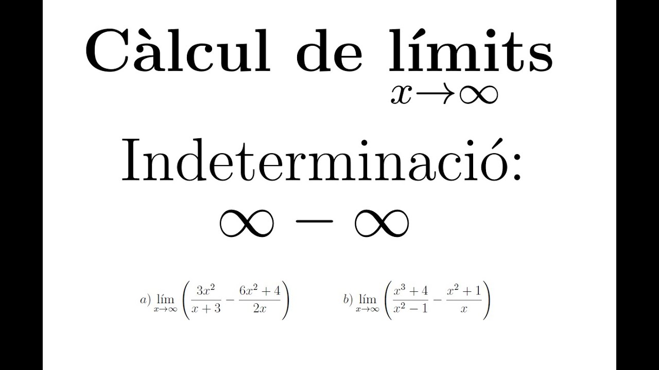 Càlcul de límits: Indeterminació Infinit-Infinit - Part 1
