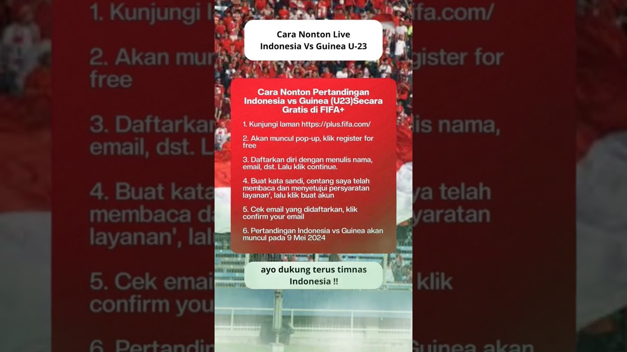 cara nonton Indonesia vs Guinea gratis #sty #timnasday #liveindonesia