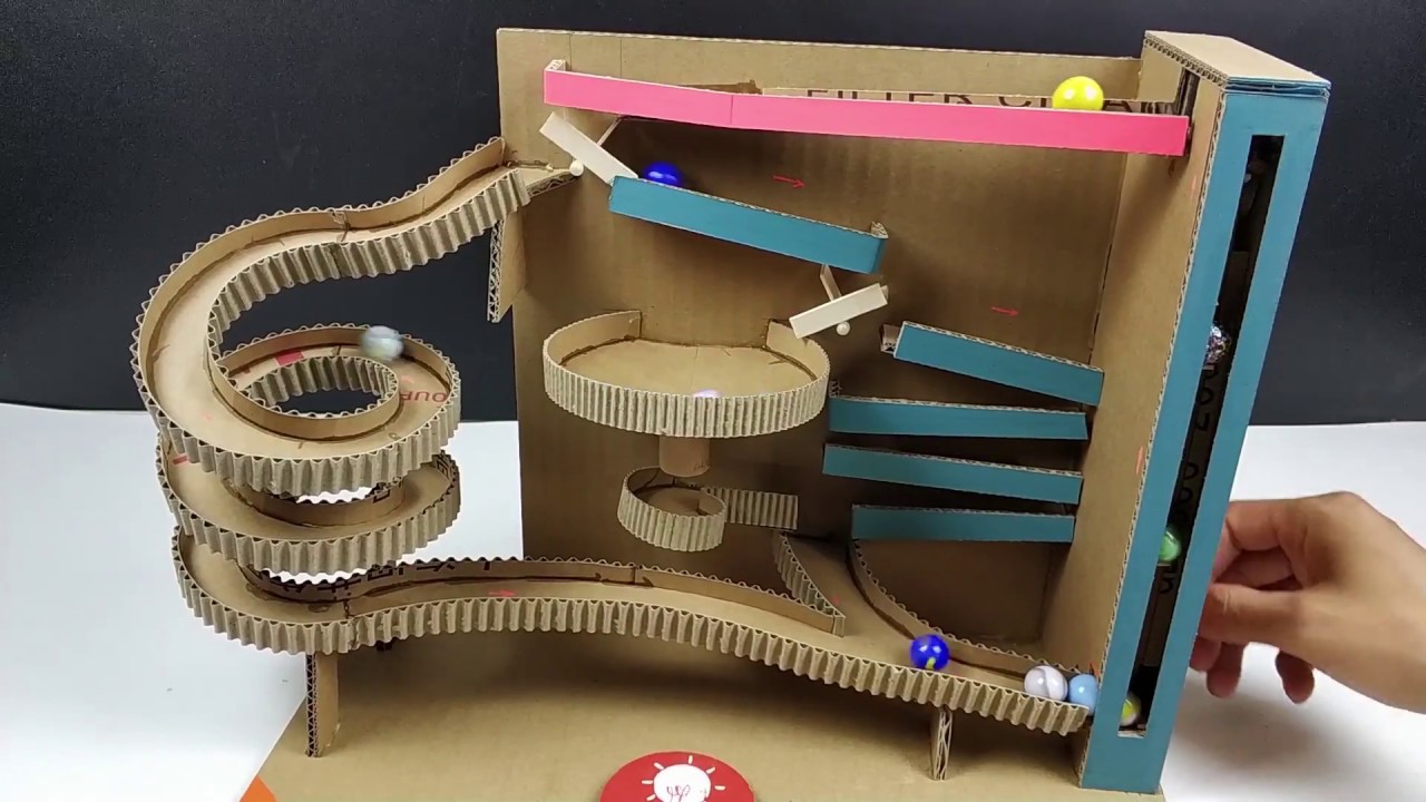 Making fun marble treadmills from cardboard