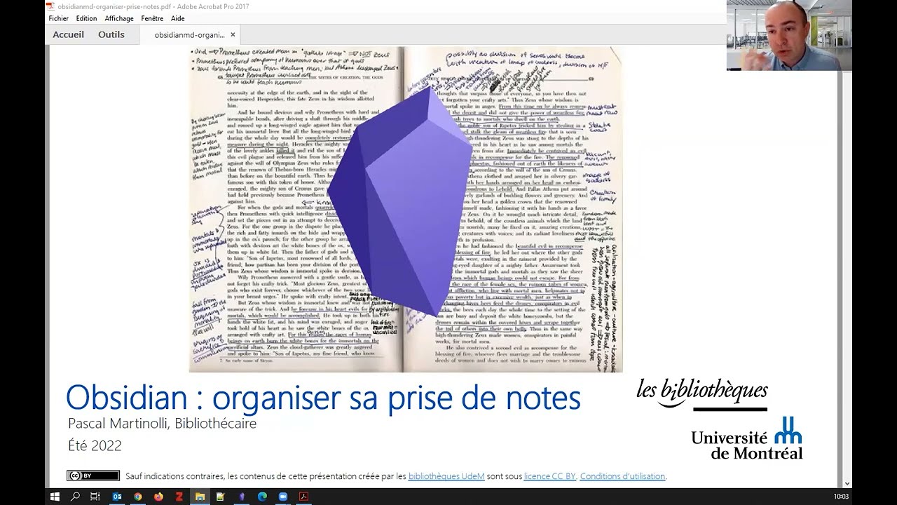 Organiser sa prise de notes avec Obsidian (webinaire)