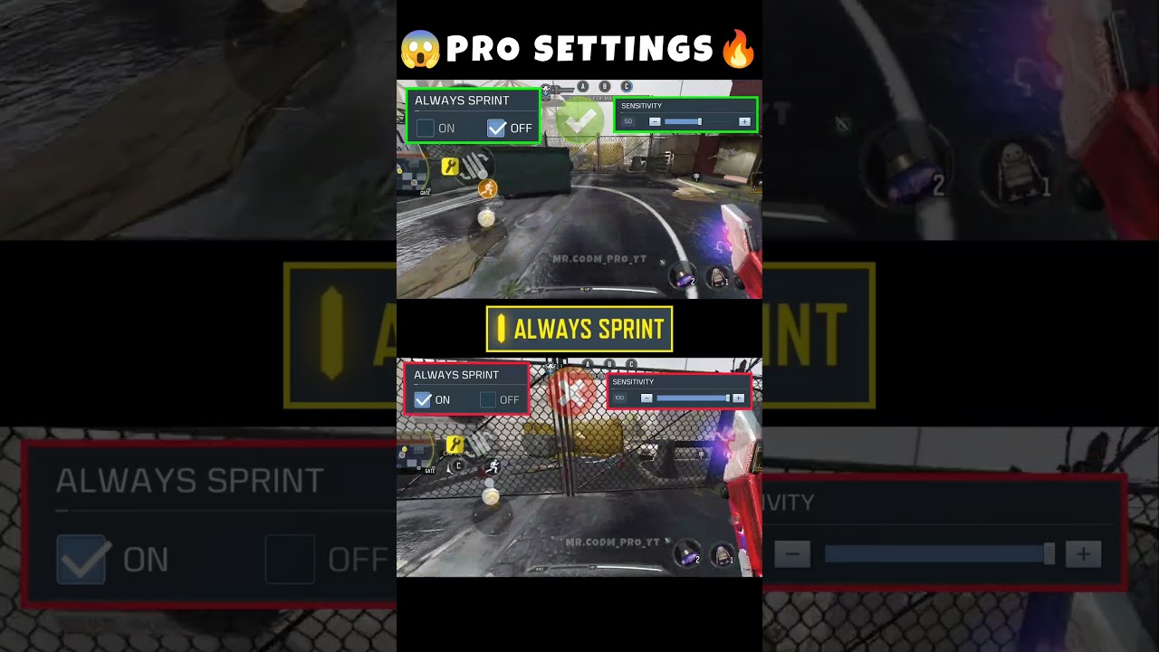 ✅ Must Try this  Pro Secret Always sprint setting in CODM 🔥Codmobile Tips and Tricks #shorts #codmbr