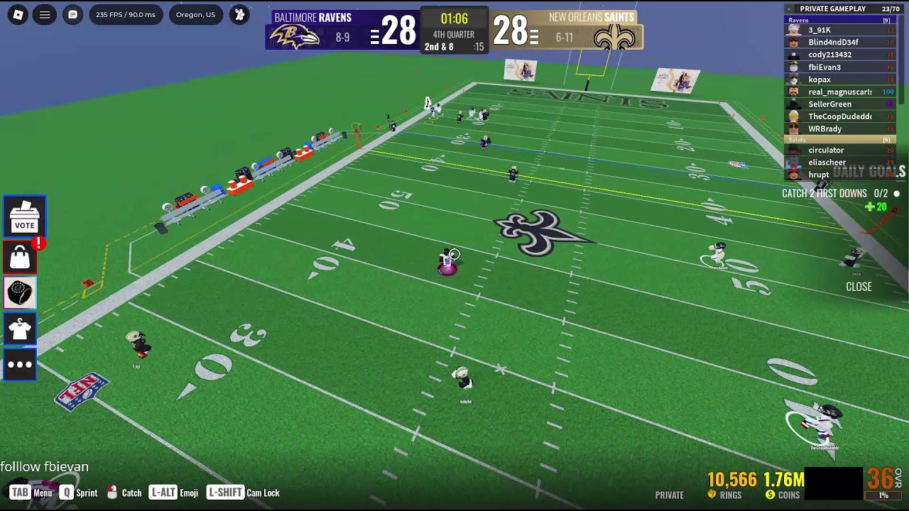 AFL ravens vs Saints