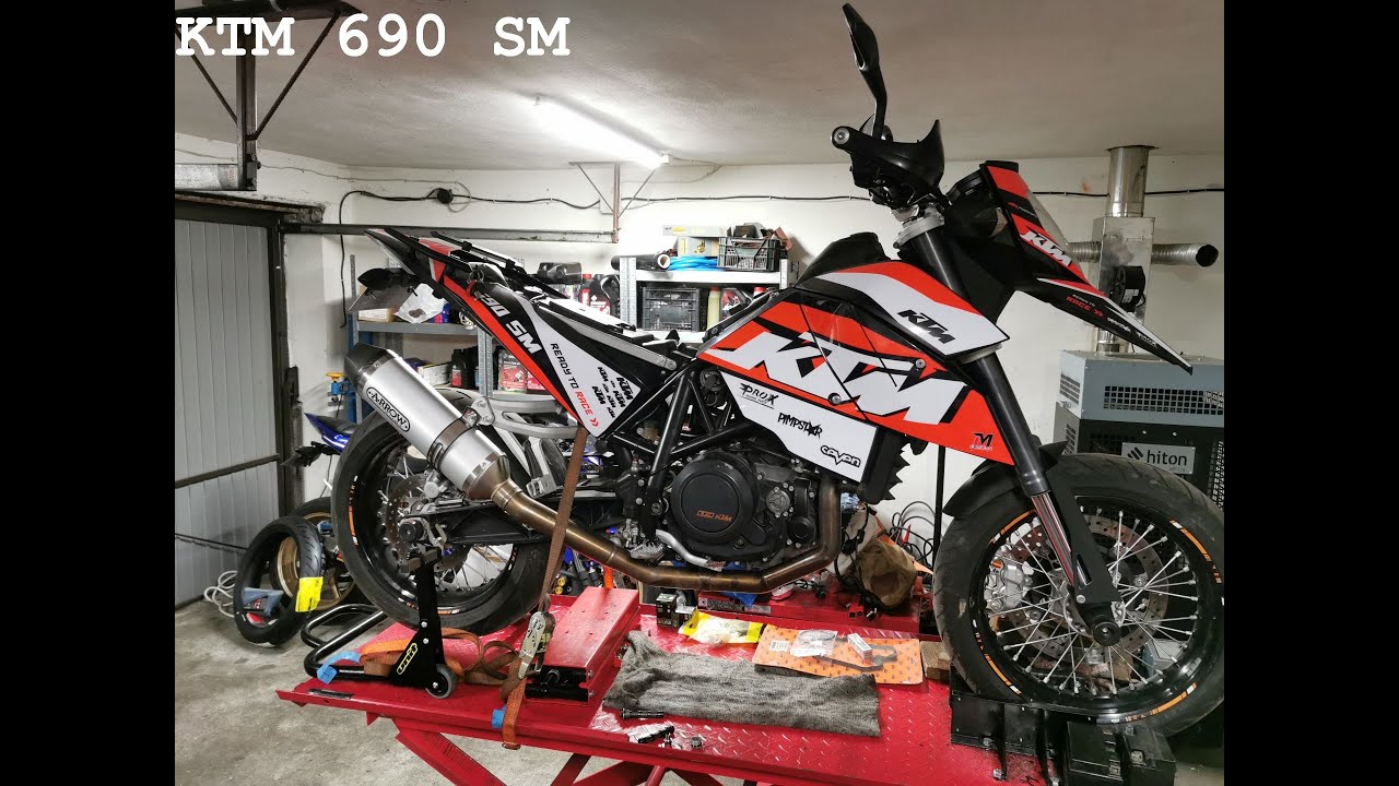 KTM 690 SM, zwiększenie dawki paliwa, gaśnie na wolnych po zmianie wydechu, zawory, płyny, TPS.