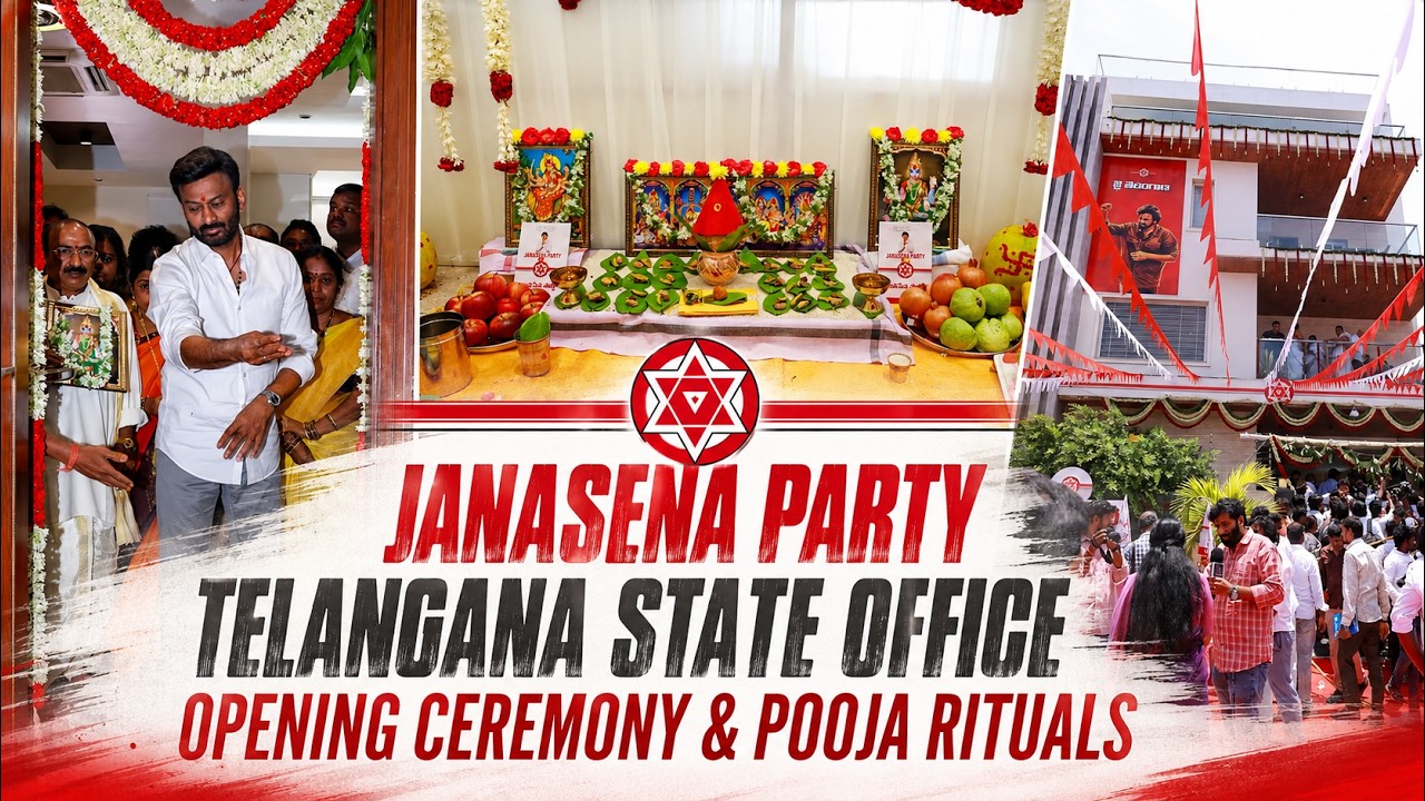 Glimpses of the JanaSena Party Telangana State Office Opening Ceremony and the special Pooja rituals