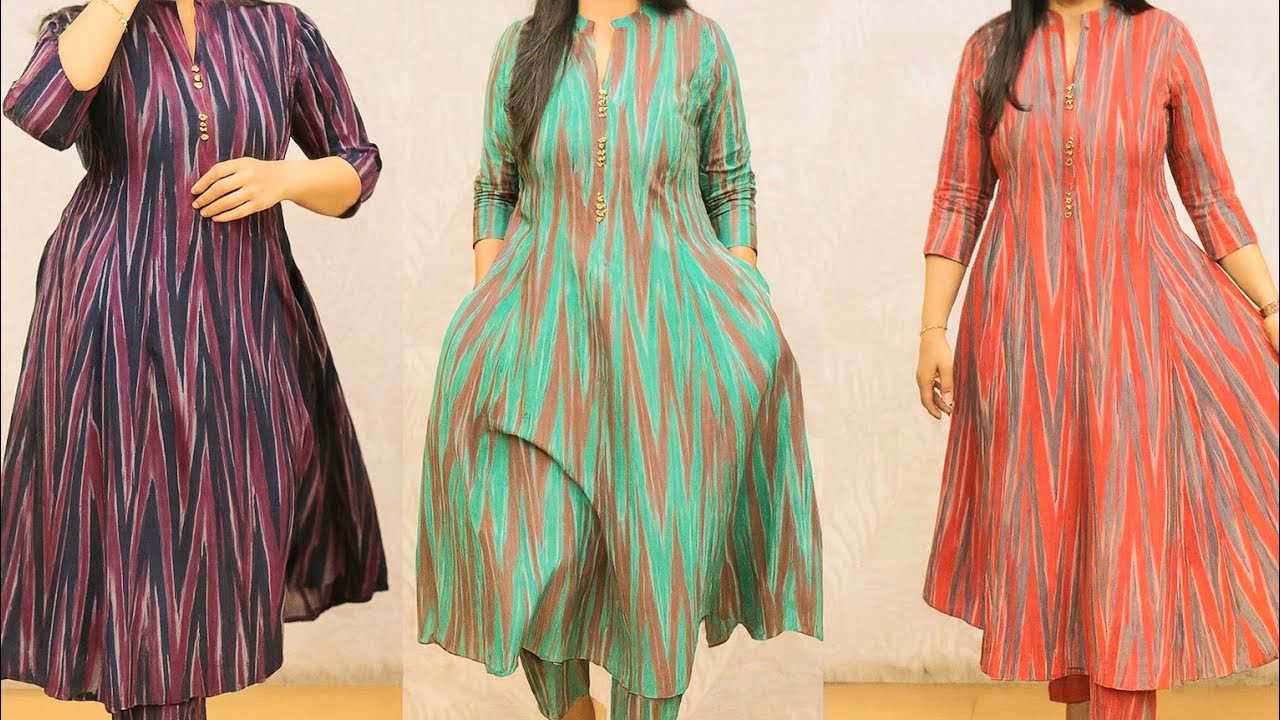 PANEL KURTI/FRONT SLIT KURTI CUTTING & STITCHING/NECK COLLAR KURTI STICHING 