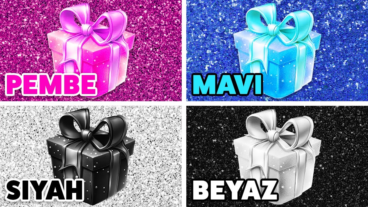 HEDİYENİ Seç...! 🎁 Pembe, Mavi, Siyah ya da Beyaz? 🖤💝🎀💙 ŞANSINI TEST ET 🍀