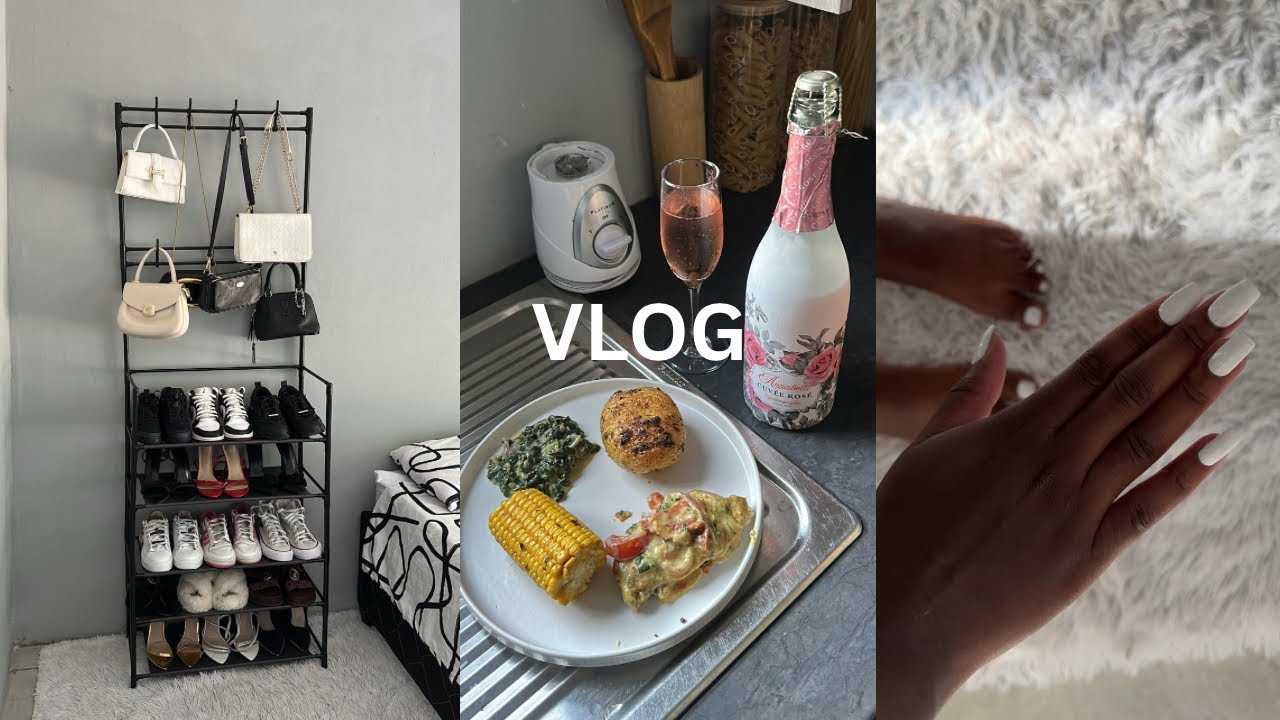 VLOG:RUNNING IN TO MY EX/BOUGHT A SHOE RACK FROM TAKEALOT/FINALLY DID MY NAILS/COOKING SUNDAY KOS
