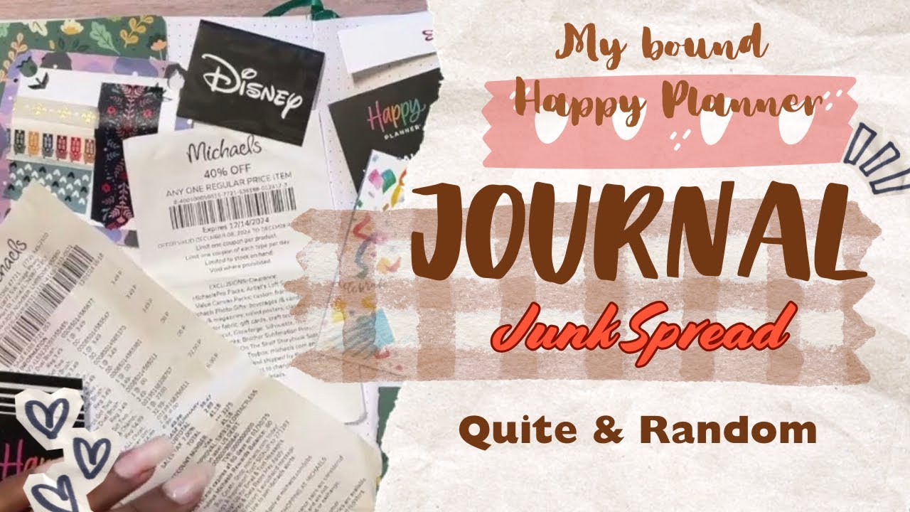 Come hangout & Chill Junk Journaling page with stationary odds and ends | Happy planner dot grid