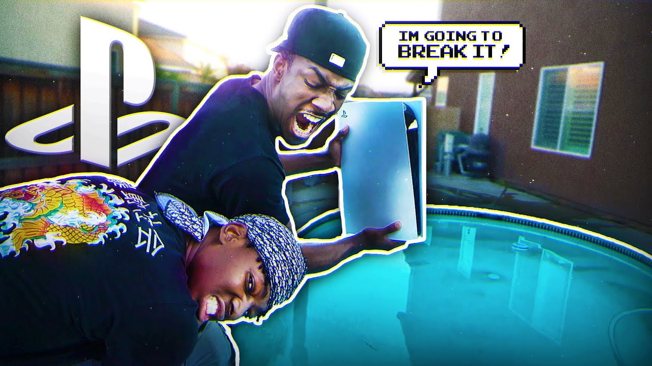I THREW MY LITTLE BROTHERS (NEW) PS5 IN THE POOL!!!! * EXTREME RAGE 😡