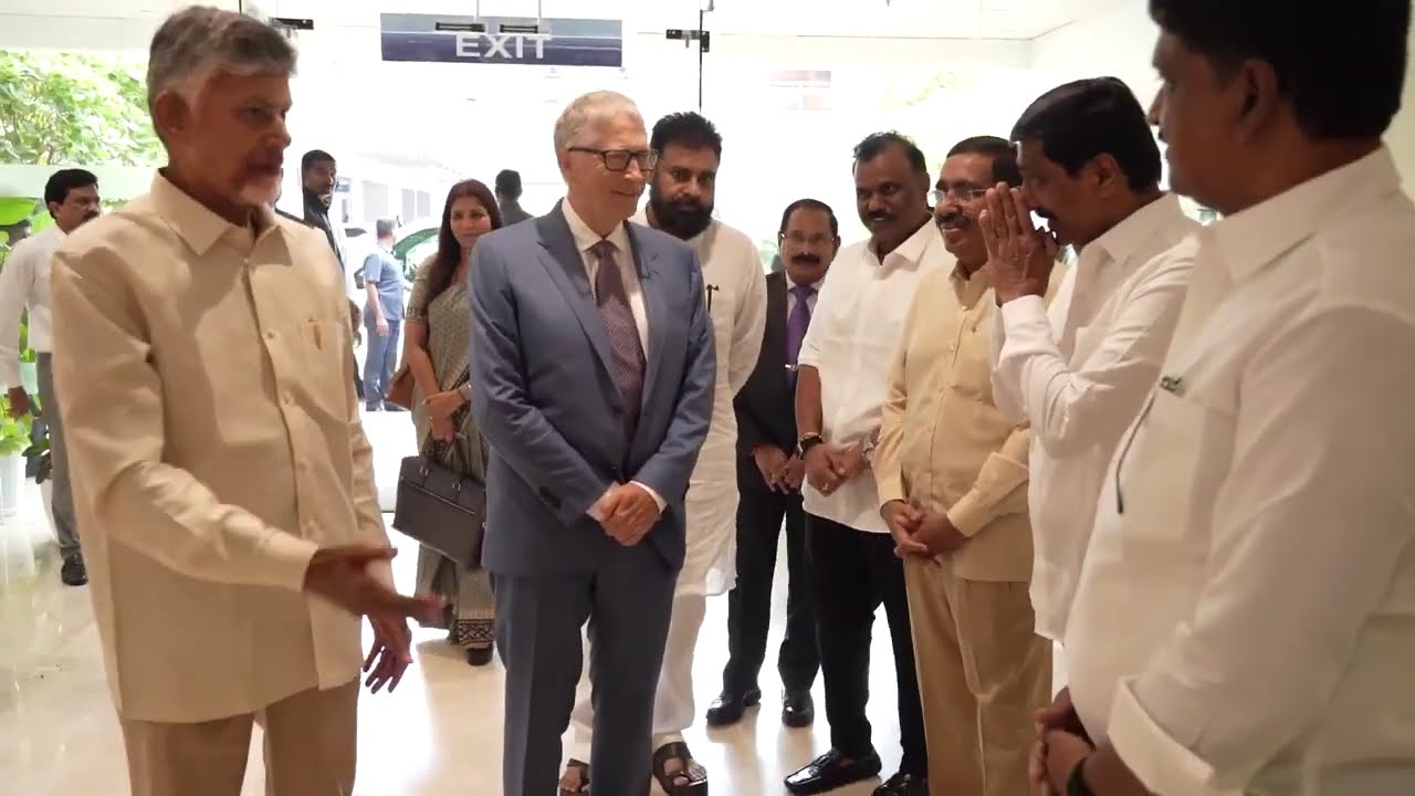 రాష్ట్ర సచివాలయంలో బిల్ గేట్స్ కు సాదర స్వాగతం    #PawanKalyan    #ChandraBabu    #BillGates #NDA