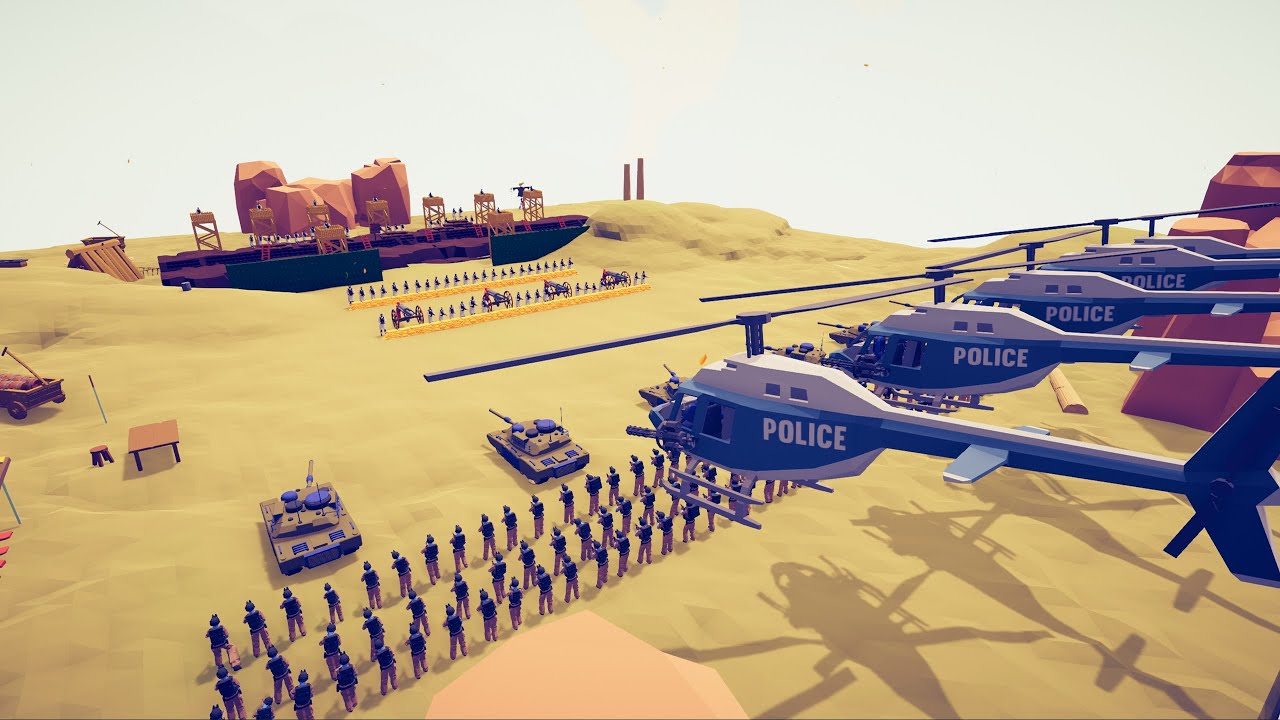 CAN 200x POLICE TEAM CLEAR REBELS BASE? - Totally Accurate Battle Simulator TABS
