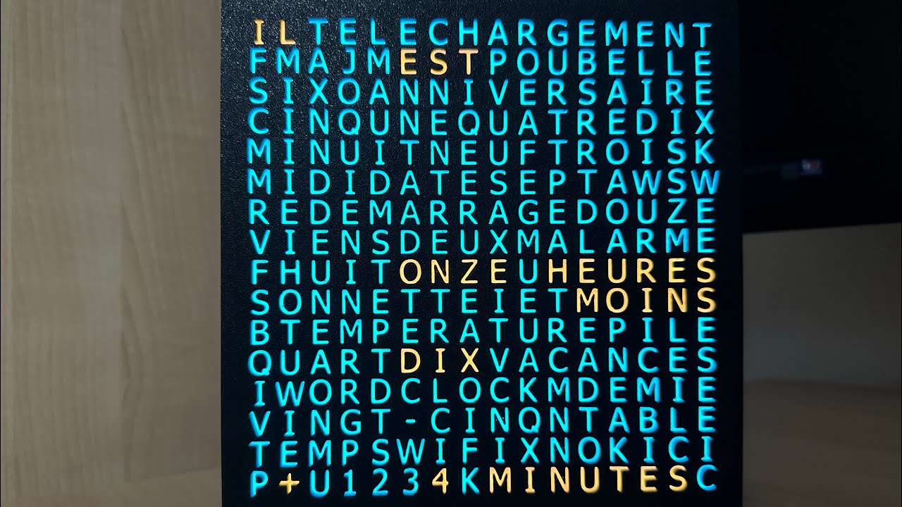 WordClock 16x16 LED matrix - V1.3.0 with support for French