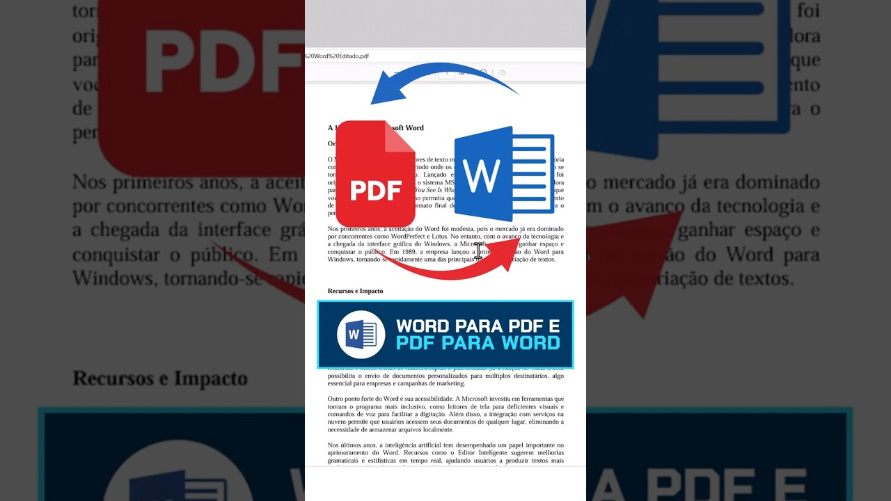 Word Para PDF e PDF Para Word. #Word #dicasword