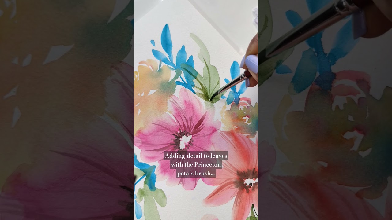 Petals brush for the win! #watercolour #watercolorleaves #patreon