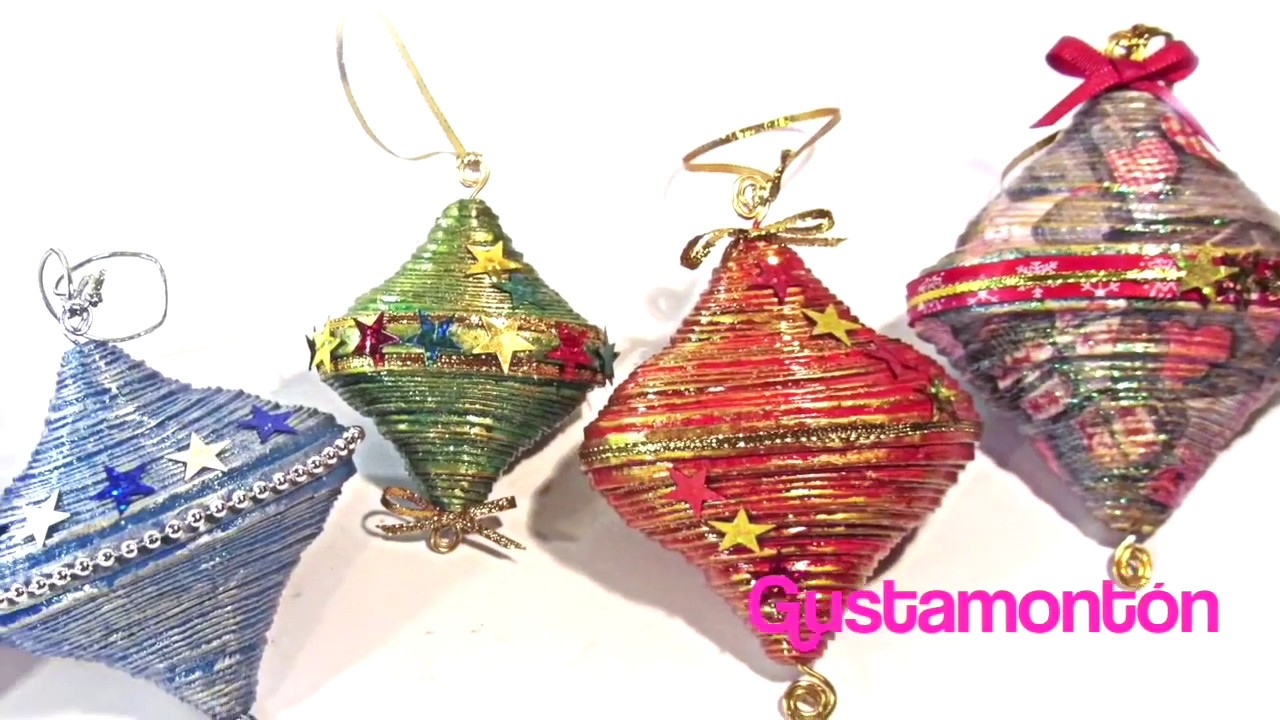 DIY Paper Christmas decorations. Adornos de Navidad