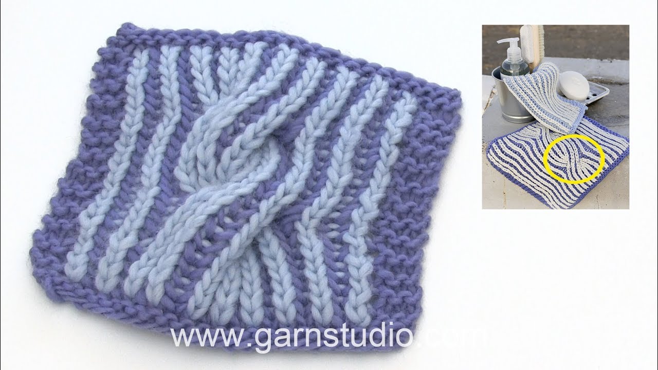How to knit a cable with two-colored English rib