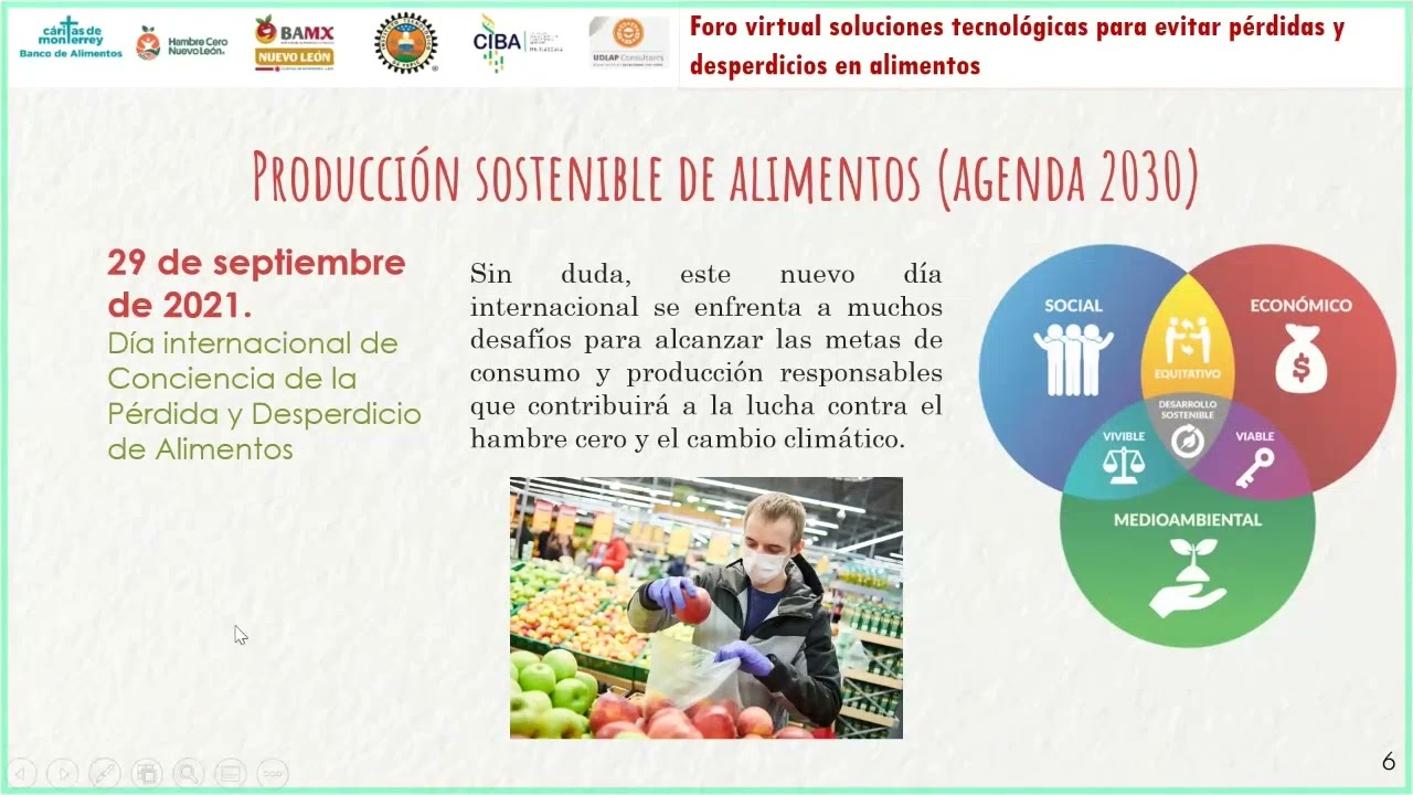 Foro Virtual Soluciones Tecnol&oacute;gicas para Evitar P&eacute;rdidas y Desperdicios de Alimentos.