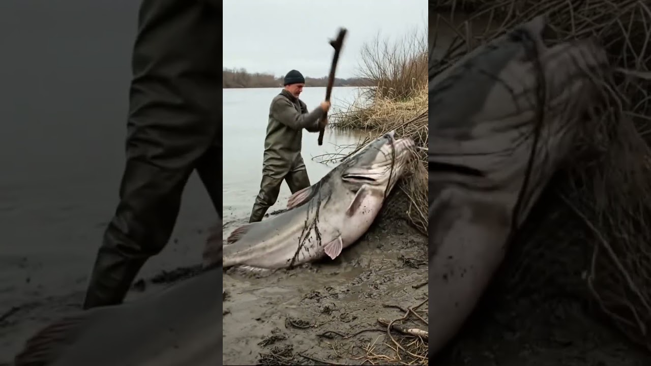 😱Giant Catfish Caught With Turkey Inside Mouth 🤯 