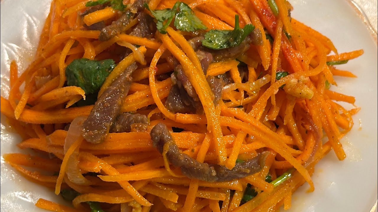 🥕ПО-КОРЕЙСКИ МОРКОВЬ С МЯСОМ/CARROT SALAD WITH MEAT#salad #korean#easy #вкусно #рецепты#покорейски