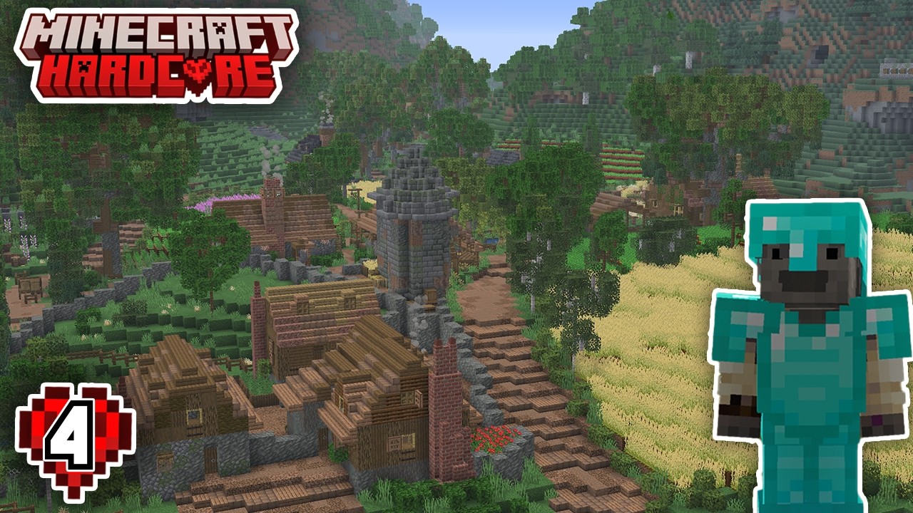 I Built a Farming Village In Hardcore Minecraft
