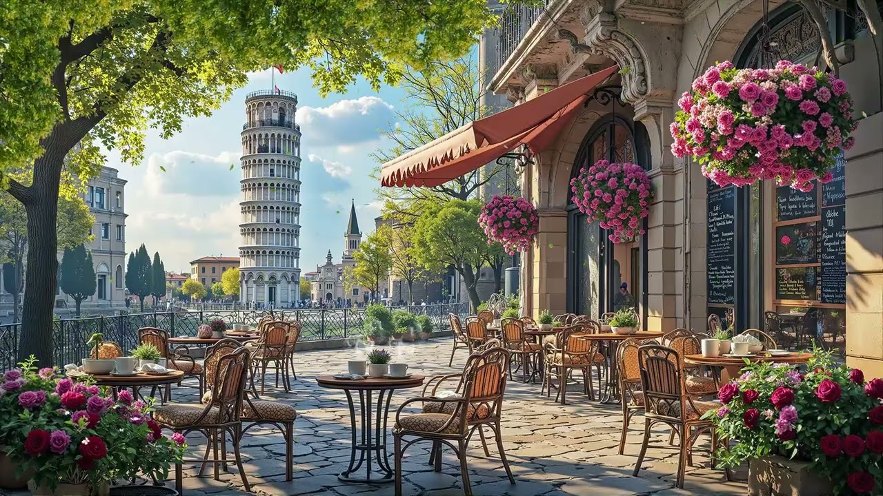 Cozy Spring Coffee Jazz in Pisa, Italy 🌷 Calm Saxophone & Piano Caf&eacute; Playlist