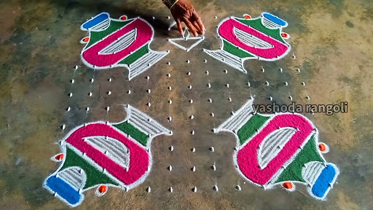 13+13 Dot's maha shivaratri🌺 festival special beautiful rangoli🌺 easy rangoli design