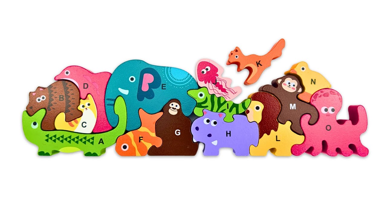 Learn ABC with Animals 🐊🐻🐱 | Hands-On Alphabet Puzzle for Toddlers & Preschoolers