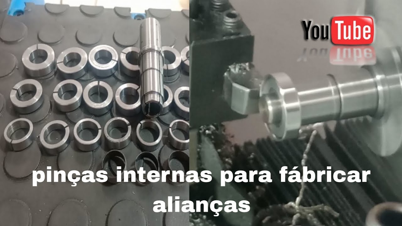 pinças internas para fábricar alianças no mini torno