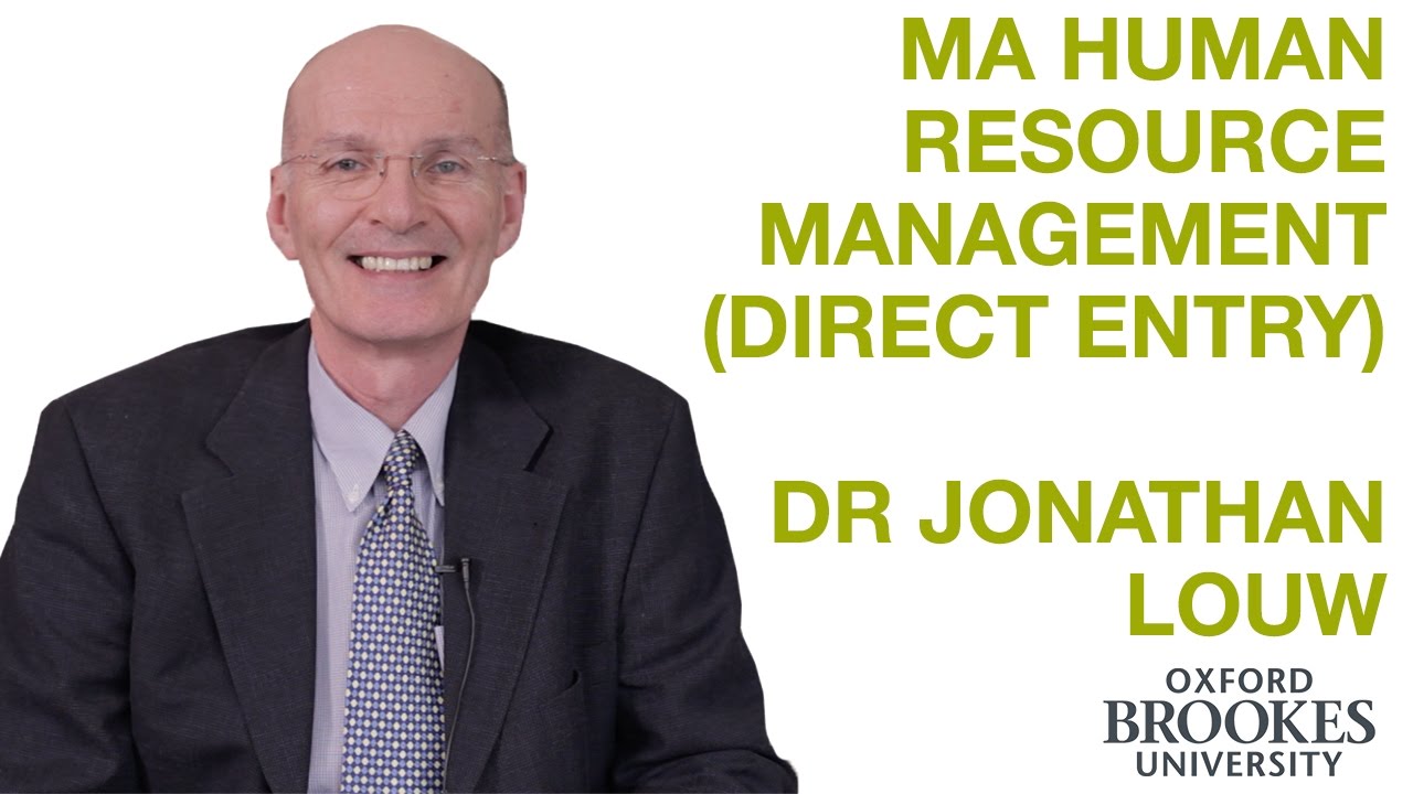 MA Human Resource Management (Direct Entry) - Dr Jonathan Louw