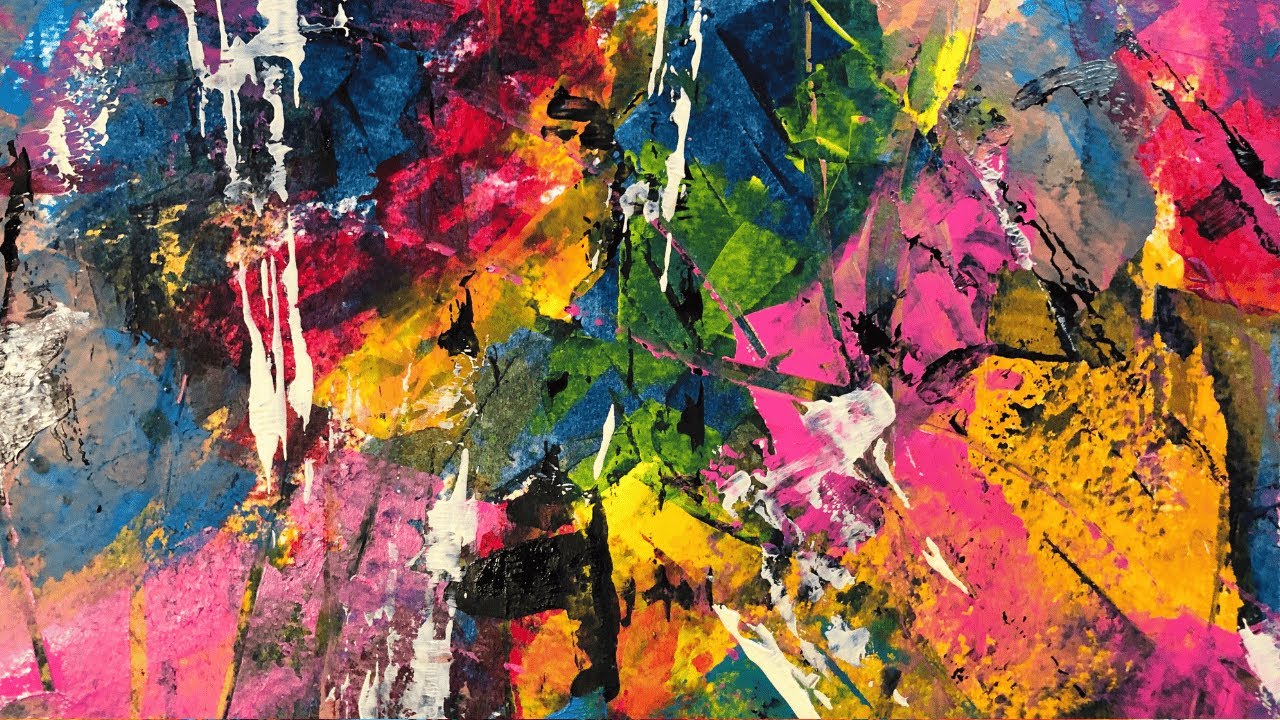 How To PAINT EASY Abstract Art On Paper: Simple Acrylic Painting Techniques