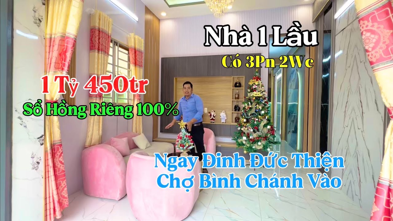 Nhà Chính Chủ 👉Nhà 1 Lầu Có 3Pn 2Wc Và Sổ Hồng Riêng 100% 👉🏠Gần Đường Đinh Đức Thiện Chợ Bình Chánh 