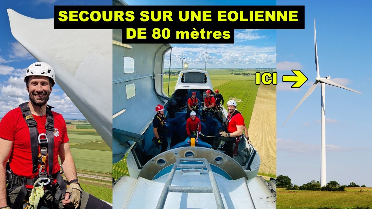 Secours sur une éolienne de 80 mètres avec le SDIS 28